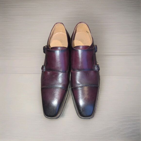 La Milano Mens Clark Double Monk Strap Oxford Dress Shoe Size 13 Burgundy main image 5